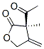 2(3H)-Furanone, 3-acetyldihydro-3-methyl-4-methylene-, (3R)- (9CI) Struktur