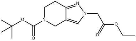 2H-PYRAZOLO[4,3-C]PYRIDINE-2-ACETIC ACID, 5-[(1,1-DIMETHYLETHOXY)CARBONYL]-4,5,6,7-TETRAHYDRO-, ETHYL ESTER Struktur