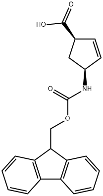 (-)-(1S,4R)-N-FMOC-4-AMINOCYCLOPENT-2-ENECARBOXYLIC ACID Struktur