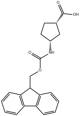 (+)-(1S,3R)-N-FMOC-3-AMINOCYCLOPENTANECARBOXYLIC ACID Struktur