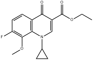 1-CYCLOPROPYL-7-FLUORO-1,4-DIHYDRO-8-METHOXY-4-OXO-3-QUINOLINECARBOXYLIC ACID, ETHYL ESTER Struktur