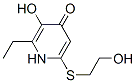 4(1H)-Pyridinone, 2-ethyl-3-hydroxy-6-[(2-hydroxyethyl)thio]- (9CI) Struktur