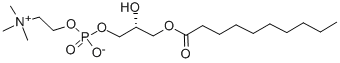 2-[[(2R)-3-decanoyloxy-2-hydroxypropoxy]-hydroxyphosphoryl]oxyethyl-trimethylazanium Struktur