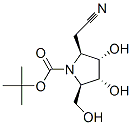 1-Pyrrolidinecarboxylic acid, 2-(cyanomethyl)-3,4-dihydroxy-5-(hydroxymethyl)-, 1,1-dimethylethyl ester, (2S,3S,4R,5R)- Struktur