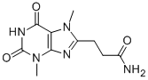 1,2,3,6-Tetrahydro-3,7-dimethyl-2,6-dioxo-7H-purine-8-propionamide Struktur