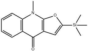 Furo[2,3-b]quinolin-4(9H)-one,  9-methyl-2-(trimethylsilyl)- Struktur