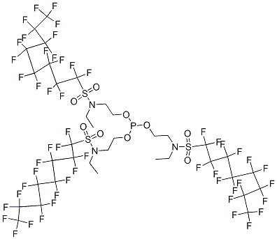 N,N',N''-[phosphinylidynetris(oxyethane-2,1-diyl)]tris[N-ethylheptadecafluorooctane-1-sulphonamide]  Struktur