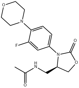 Acetamide, N-[[(4R)-3-[3-fluoro-4-(4-morpholinyl)phenyl]-2-oxo-4-oxazolidinyl]methyl]- Struktur