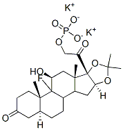 Pregnane-3,20-dione, 9-fluoro-11-hydroxy-16,17-[(1-methylethylidene)bis(oxy)]-21-(phosphonooxy)-, dipotassium salt, (5alpha,11beta,16alpha)- Struktur