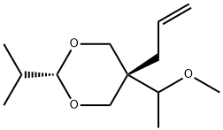 5β-Allyl-2β-isopropyl-5α-(1-methoxyethyl)-1,3-dioxane Struktur