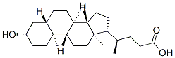 (4R)-4-[(3S,5S,8R,9S,10S,13R,14S,17R)-3-hydroxy-10,13-dimethyl-2,3,4,5,6,7,8,9,11,12,14,15,16,17-tetradecahydro-1H-cyclopenta[a]phenanthren-17-yl]pentanoic acid Struktur