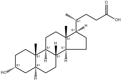 (4R)-4-[(3R,5S,8R,9S,10S,13R,14S,17R)-3-hydroxy-10,13-dimethyl-2,3,4,5,6,7,8,9,11,12,14,15,16,17-tetradecahydro-1H-cyclopenta[a]phenanthren-17-yl]pentanoic acid Struktur