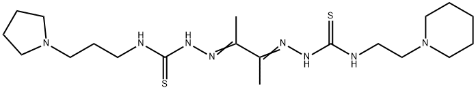 4-(2-Piperidinoethyl)-4'-[3-(pyrrolidin-1-yl)propyl][1,1'-(1,2-dimethyl-1,2-ethanediylidene)bisthiosemicarbazide] Struktur