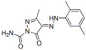 (4E)-4-[(2,5-dimethylphenyl)hydrazinylidene]-3-methyl-5-oxo-pyrazole-1 -carboxamide Struktur