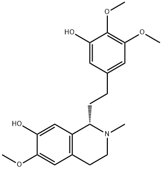 [1S,(-)]-1,2,3,4-Tetrahydro-1-[2-(3-hydroxy-4,5-dimethoxyphenyl)ethyl]-6-methoxy-2-methylisoquinoline-7-ol Struktur