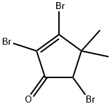 2,3,5-TRIBROMO-4,4-DIMETHYLCYCLOPENT-2-EN-1-ONE Struktur