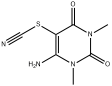 6-amino-1,3-dimethyl-5-thiocyanato-pyrimidine-2,4-dione Struktur