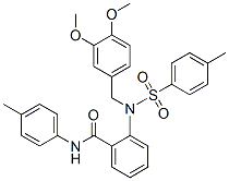 N-(4-Methylphenyl)-2-[N-(3,4-dimethoxyphenylmethyl)-N-(4-methylphenylsulfonyl)amino]benzamide Struktur