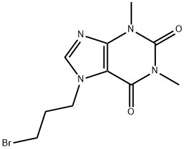 7-(3-bromopropyl)-3,7-dihydro-1,3-dimethyl-1H-purine-2,6-dione Struktur