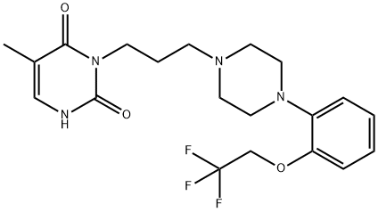 5-METHYL-3-[3-[3-[4-[2-(2,2,2-TRIFLUOROETHOXY)PHENYL]-1-PIPERAZINYL]PROPYL]-2,4-(1H,3H)-PYRIMIDINEDIONE] HYDROCHLORIDE Struktur