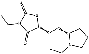 3-ethyl-5-[(1-ethylpyrrolidin-2-ylidene)ethylidene]-2-thioxothiazolidin-4-one  Struktur