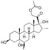 6beta-fluoro-3beta,5alpha,17,21-tetrahydroxy-16alpha-methylpregnan-20-one 21-acetate Struktur