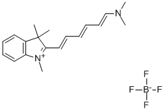 2-[(1E,3E,5E)-6-(DIMETHYLAMINO)HEXA-1,3,5-TRIENYL]-1,3,3-TRIMETHYL-3H-INDOLIUM TETRAFLUOROBORATE Struktur