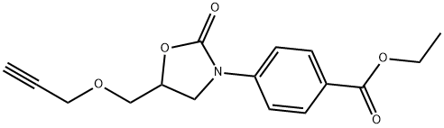 4-[2-Oxo-5-[(2-propynyloxy)methyl]oxazolidin-3-yl]benzoic acid ethyl ester Struktur