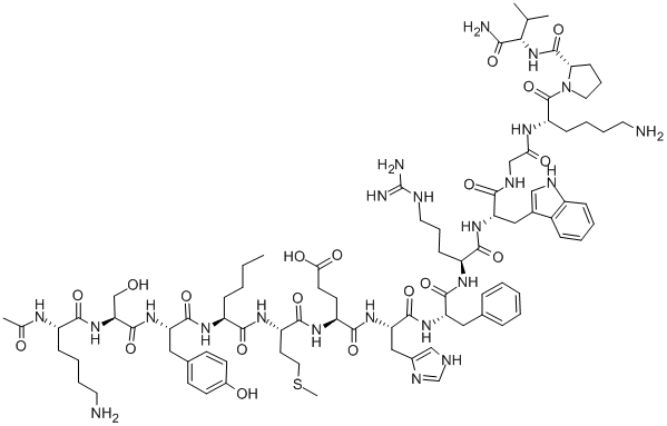 AC-LYS-TYR-VAL-NLE-GLY-HIS-PHE-ARG-TRP-ASP-ARG-PHE-GLY-NH2 Struktur