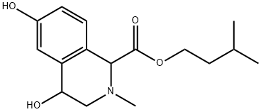 1,2,3,4-Tetrahydro-4,6-dihydroxy-2-methyl-1-isoquinolinecarboxylic acid isopentyl ester Struktur