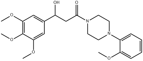 4-(2-Methoxyphenyl)-1-[3-(3,4,5-trimethoxyphenyl)-3-hydroxypropanoyl]piperazine Struktur