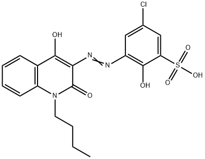 3-[(1-butyl-1,2-dihydro-4-hydroxy-2-oxo-3-quinolyl)azo]-5-chloro-2-hydroxybenzenesulphonic acid Struktur