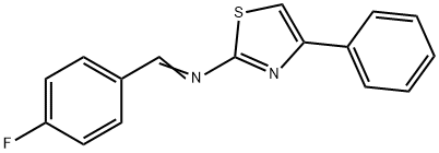 2-[(p-Fluorobenzylidene)amino]-4-phenylthiazole Struktur