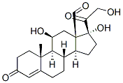 (11b)-11,17,21-trihydroxy-3,20-dioxo-Pregn-4-en-18-al Struktur