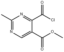 5-Pyrimidinecarboxylic acid, 4-(chlorocarbonyl)-2-methyl-, methyl ester (9CI) Struktur