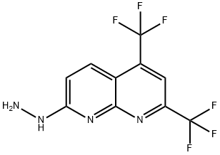 1,8-Naphthyridin-2(1H)-one,5,7-bis(trifluoromethyl)-,hydrazone(9CI) Struktur