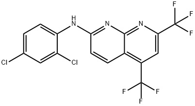 1,8-Naphthyridin-2-amine,N-(2,4-dichlorophenyl)-5,7-bis(trifluoromethyl)-(9CI) Struktur