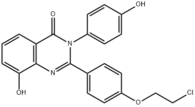 4(3H)-Quinazolinone,  2-[4-(2-chloroethoxy)phenyl]-8-hydroxy-3-(4-hydroxyphenyl)- Struktur