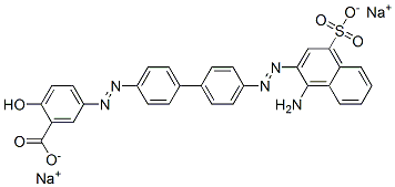 disodium 5-[[4'-[(1-amino-4-sulphonato-2-naphthyl)azo][1,1'-biphenyl]-4-yl]azo]salicylate  Struktur