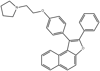 1-[2-[p-(2-Phenylnaphtho[2,1-b]furan-1-yl)phenoxy]ethyl]pyrrolidine Struktur