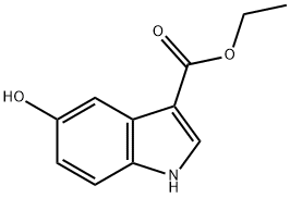 1H-INDOLE-3-CARBOXYLIC ACID,5-HYDROXY-,ETHYL ESTER Struktur