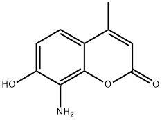 2H-1-Benzopyran-2-one, 8-amino-7-hydroxy-4-methyl- Struktur