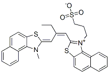 2-[2-[(1-methylnaphtho[1,2-d]thiazol-2(1H)-ylidene)methyl]-1-butenyl]-1-(3-sulphonatopropyl)naphtho[1,2-d]thiazolium Struktur