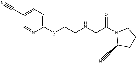 6-[[2-[[2-(2S)-2-Cyano-1-pyrrolidinyl]-2-oxoethyl]amino]ethyl]amino-3-pyridinecarbononitriledihydrochloride 結(jié)構(gòu)式