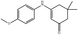 2-cyclohexen-1-one, 3-[(4-methoxyphenyl)amino]-5,5-dimethy Struktur