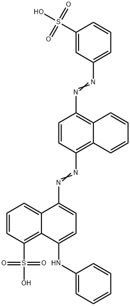 8-(phenylamino)-5-[[4-[(3-sulphophenyl)azo]-1-naphthyl]azo]naphthalene-1-sulphonic acid Struktur