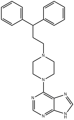 6-[4-(3,3-Diphenylpropyl)-1-piperazinyl]-9H-purine Struktur