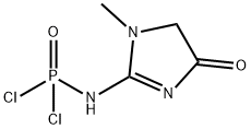 (4,5-Dihydro-1-methyl-4-oxo-1H-imidazol-2-yl)phosphoramidic dichloride Struktur