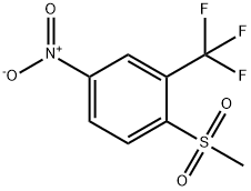 4-(Methylsulphonyl)-3-(trifluoromethyl)nitrobenzene, 1-(Methylsulphonyl)-4-nitro-2-(trifluoromethyl)benzene Struktur