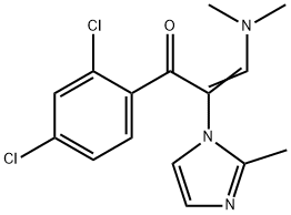 2-Propen-1-one,  1-(2,4-dichlorophenyl)-3-(dimethylamino)-2-(2-methyl-1H-imidazol-1-yl)- Struktur